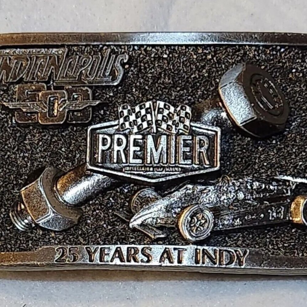 Vintage Indianapolis 500 25yr Anniversary Belt Buckle Great American Buckle Co.